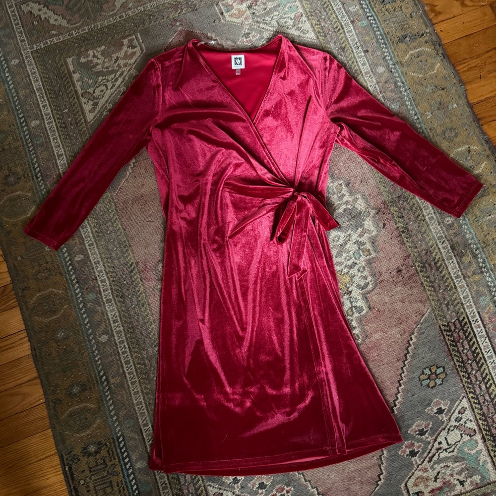 Anne Klein Rich Red Velvet dress